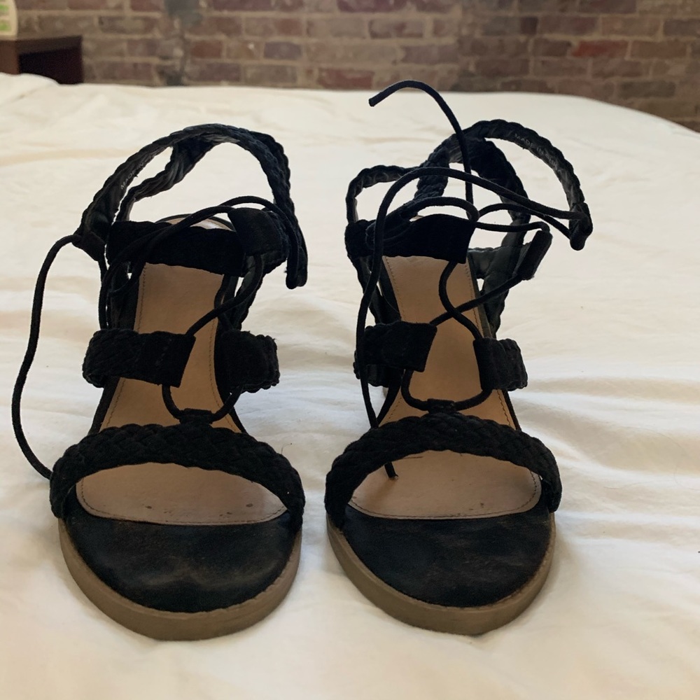 Black lace up heels
